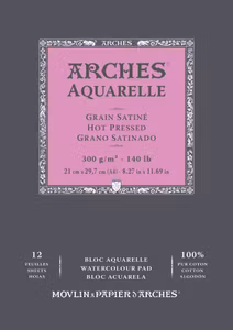 5096-Arches HP 100% Bomull Akvarellpapper 21x29,7 cm