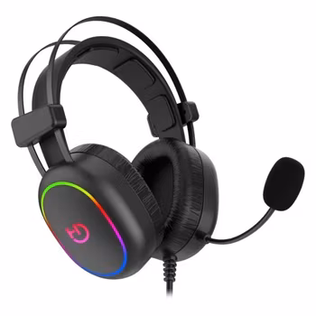 Hörlurar med mikrofon Gaming Hiditec Erys ARGB Svart Multicolour