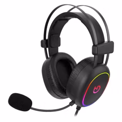 Hörlurar med mikrofon Gaming Hiditec Erys ARGB Svart Multicolour