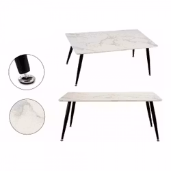 Soffbord Svart Vit Marmor Metall Melamin DM