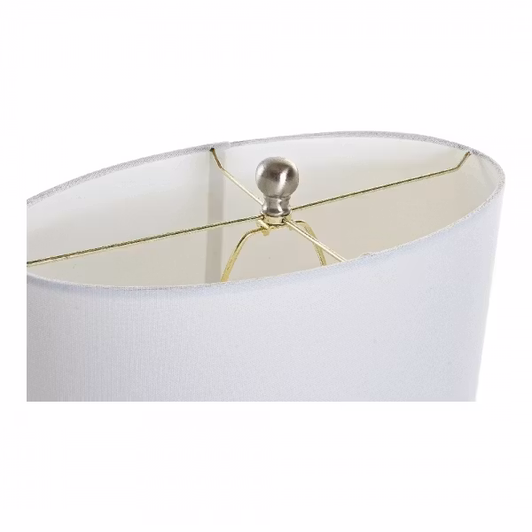 Bordslampa DKD Home Decor Vit Silver Polyester Metall Gyllene