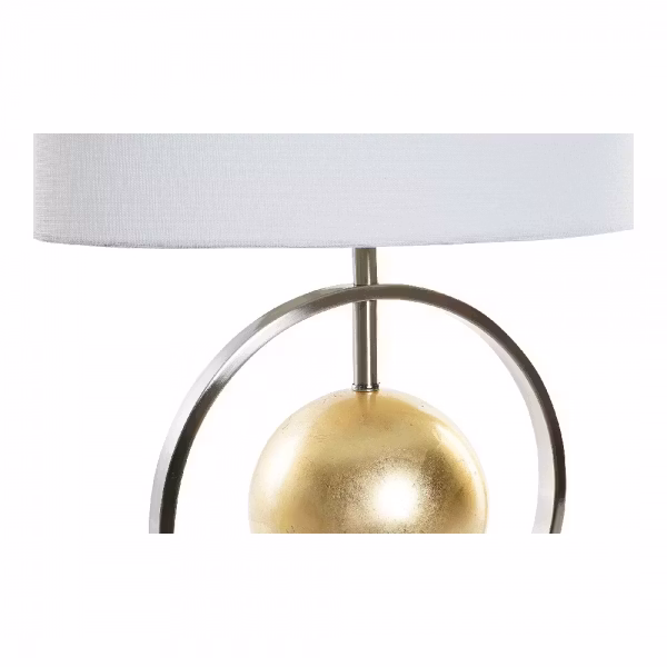 Bordslampa DKD Home Decor Vit Silver Polyester Metall Gyllene