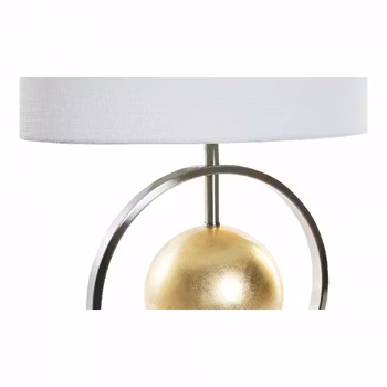 Bordslampa DKD Home Decor Vit Silver Polyester Metall Gyllene