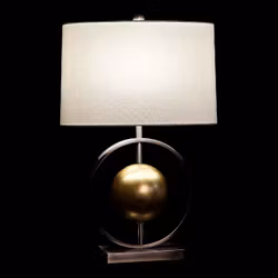 Bordslampa DKD Home Decor Vit Silver Polyester Metall Gyllene