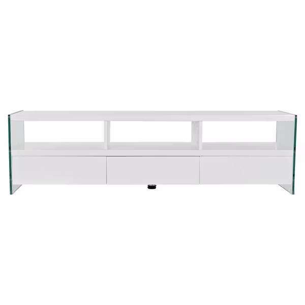 TV-möbler DKD Home Decor Vit Glas MDF (160 x 45 x 40 cm)