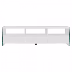 TV-möbler DKD Home Decor Vit Glas MDF (160 x 45 x 40 cm)