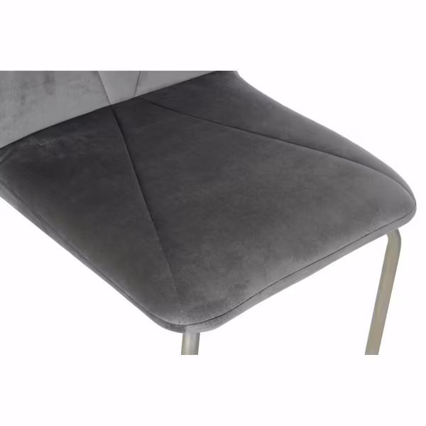 Matsalsstol DKD Home Decor Grå Metall Polyester (44 x 46 x 90 cm)