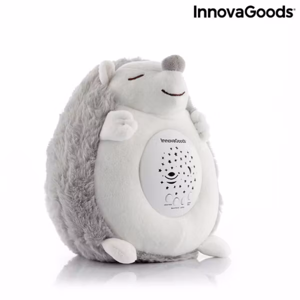Igelkott-mjukis med vitt brus och nattlampsprojektor Spikey InnovaGoods Gadget Kids
