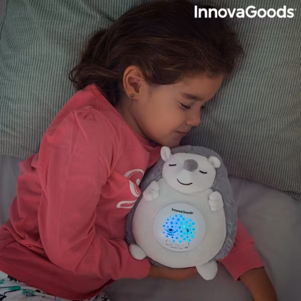 Igelkott-mjukis med vitt brus och nattlampsprojektor Spikey InnovaGoods Gadget Kids