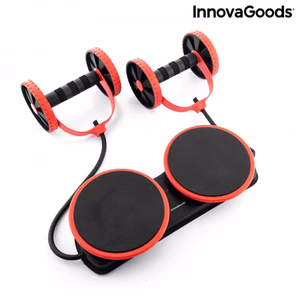Magrulle med roterande skivor, elastiska band och träningsguide Twabanarm InnovaGoods Wellness Sport!