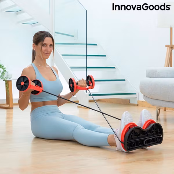 Magrulle med roterande skivor, elastiska band och träningsguide Twabanarm InnovaGoods Wellness Sport!