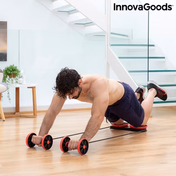 Magrulle med roterande skivor, elastiska band och träningsguide Twabanarm InnovaGoods Wellness Sport!
