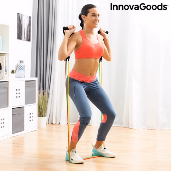 Set med motståndsband, tillbehör och träningsguide Rebainer InnovaGoods (5 st)