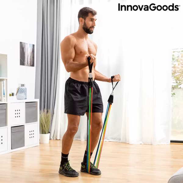 Set med motståndsband, tillbehör och träningsguide Rebainer InnovaGoods (5 st)
