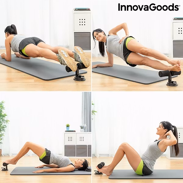 Situps-fotfäste med sugkopp och träningsguide CoreUp InnovaGoods Sport Fitness