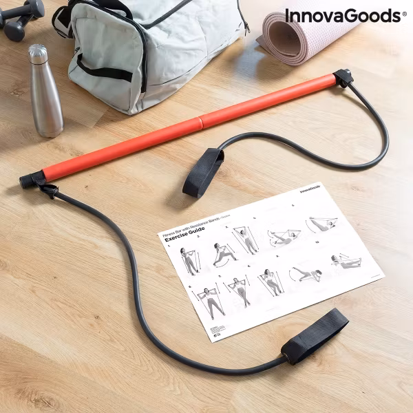 Träningsstång med motståndsband och träningsguide Resibar InnovaGoods