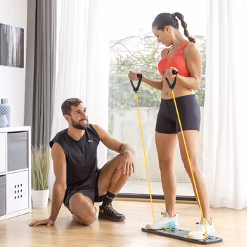 Upphävningsbräda med Motståndsband och Träningsguide Pulsher InnovaGoods Sport Fitness!