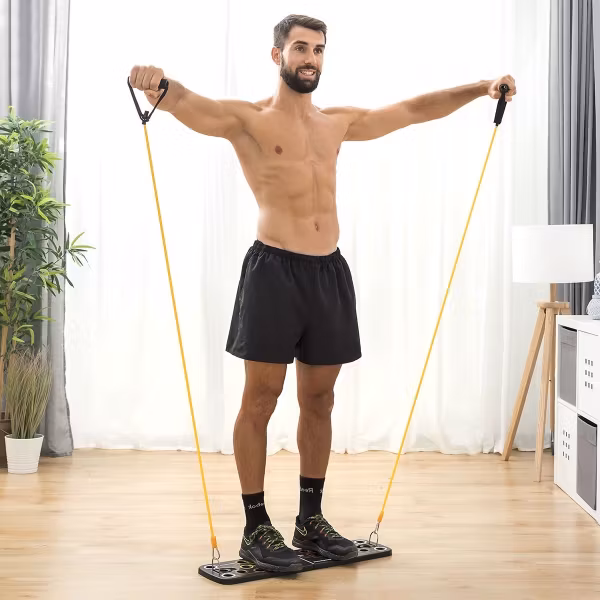 Upphävningsbräda med Motståndsband och Träningsguide Pulsher InnovaGoods Sport Fitness!