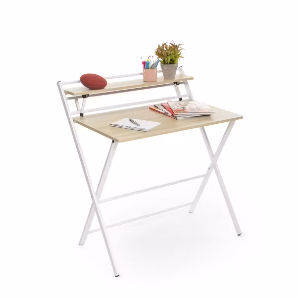 Hopfällbart skrivbord med hylla Tablezy InnovaGoods Home Living!