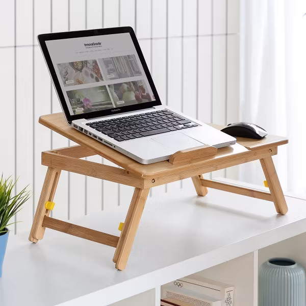 Hopfällbart sidobord av bambu Lapwood InnovaGoods Gadget Cool
