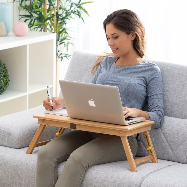 Hopfällbart sidobord av bambu Lapwood InnovaGoods Gadget Cool