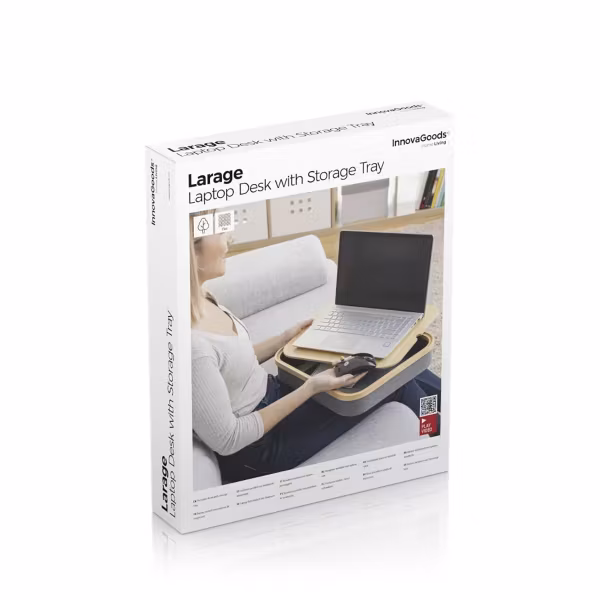 Transportabelt skrivbord för bärbara datorer med förvaringsfack Larage InnovaGoods Home Living!