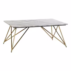 Sidobord DKD Home Decor Gyllene Vit Marmor Järn (100 x 61 x 42 cm)