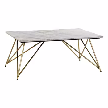Sidobord DKD Home Decor Gyllene Vit Marmor Järn (100 x 61 x 42 cm)