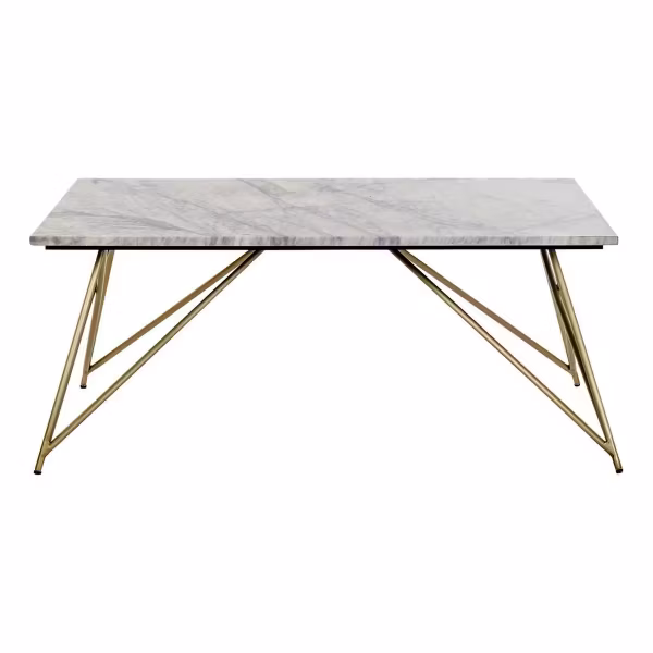 Sidobord DKD Home Decor Gyllene Vit Marmor Järn (100 x 61 x 42 cm)