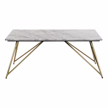 Sidobord DKD Home Decor Gyllene Vit Marmor Järn (100 x 61 x 42 cm)