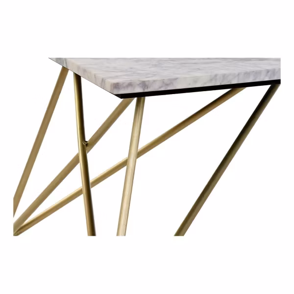 Sidobord DKD Home Decor Gyllene Vit Marmor Järn (100 x 61 x 42 cm)