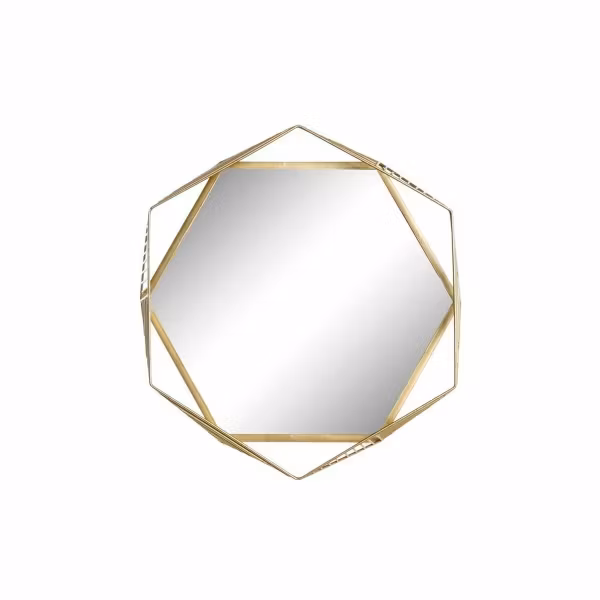Väggspegel DKD Home Decor Glas Gyllene Järn (54 x 5 x 47 cm)