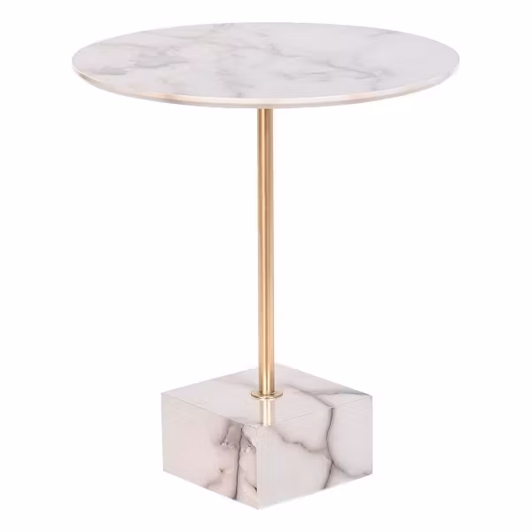 Sidobord DKD Home Decor Marmor Stål Harts (45 x 45 x 50 cm)