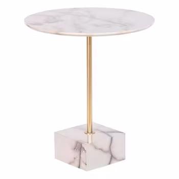 Sidobord DKD Home Decor Marmor Stål Harts (45 x 45 x 50 cm)