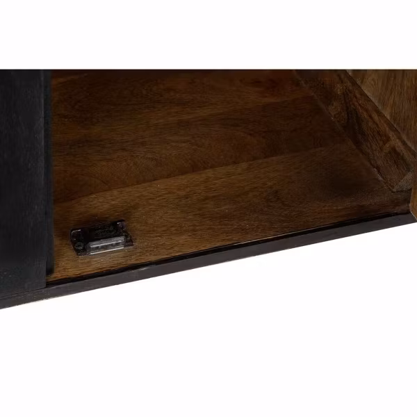 Skänk DKD Home Decor Svart Naturell Rattan Mangoträ (150 x 40 x 78 cm)