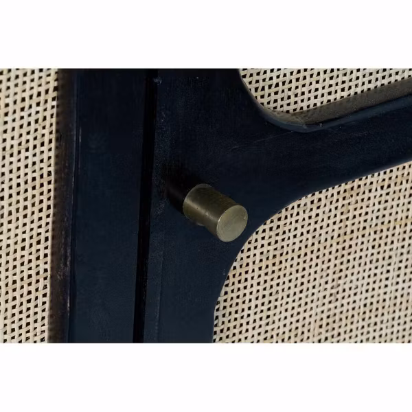 Skänk DKD Home Decor Svart Naturell Rattan Mangoträ (150 x 40 x 78 cm)