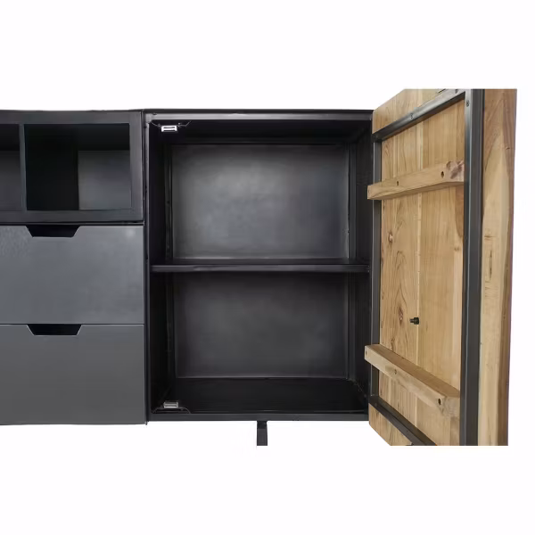 Skänk DKD Home Decor Metall Akaciaträ (195 x 40 x 90 cm)