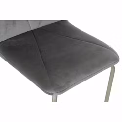 Matsalsstol DKD Home Decor Grå Metall Polyester (44 x 46 x 90 cm)