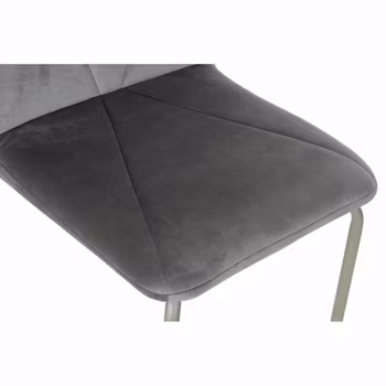 Matsalsstol DKD Home Decor Grå Metall Polyester (44 x 46 x 90 cm)