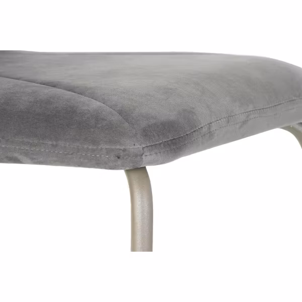 Matsalsstol DKD Home Decor Grå Metall Polyester (44 x 46 x 90 cm)