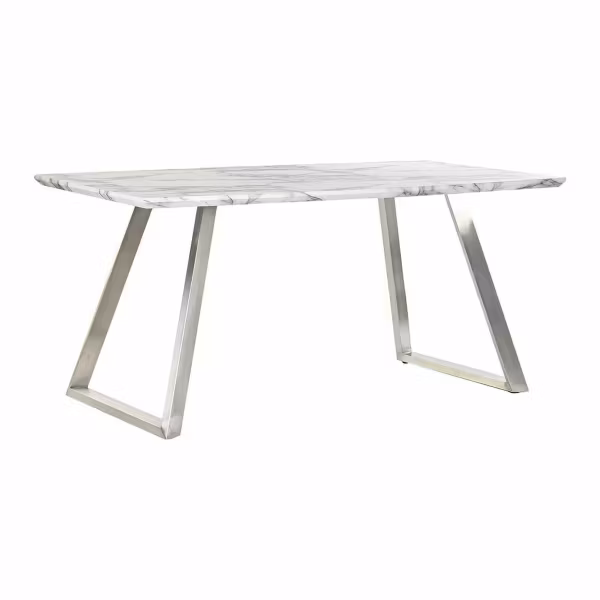 Matsalsbord DKD Home Decor Stål Vit Trä MDF (160 x 90 x 76 cm)
