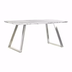 Matsalsbord DKD Home Decor Stål Vit Trä MDF (160 x 90 x 76 cm)