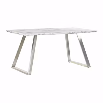 Matsalsbord DKD Home Decor Stål Vit Trä MDF (160 x 90 x 76 cm)