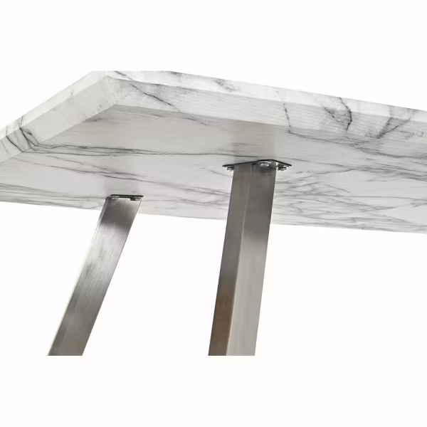 Matsalsbord DKD Home Decor Stål Vit Trä MDF (160 x 90 x 76 cm)