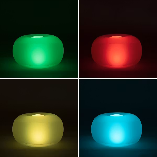 Uppblåsbar stol med flerfärgad LED och fjärrkontroll Pulight InnovaGoods