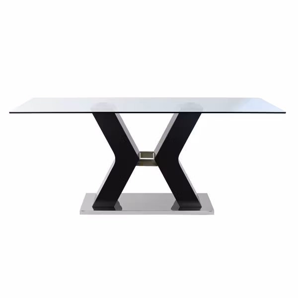 Matsalsbord DKD Home Decor Svart Härdat glas Trä MDF (180 x 90 x 76 cm)