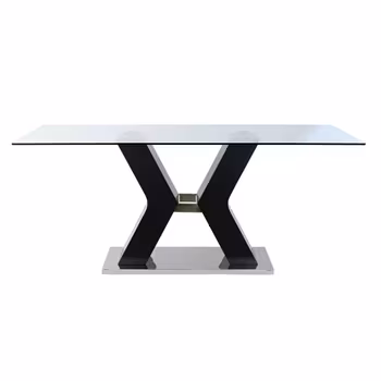 Matsalsbord DKD Home Decor Svart Härdat glas Trä MDF (180 x 90 x 76 cm)