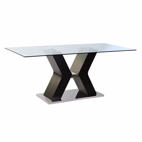 Matsalsbord DKD Home Decor Svart Härdat glas Trä MDF (180 x 90 x 76 cm)