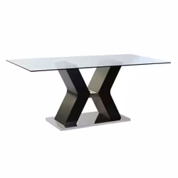Matsalsbord DKD Home Decor Svart Härdat glas Trä MDF (180 x 90 x 76 cm)