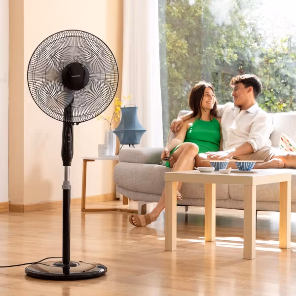 Piedestalfläkt med fjärrkontroll InnovaGoods Airstreem Svart 45 W